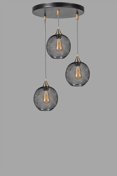 Lumexx JUPİTER 3 - Black Tray Pendant Lamp