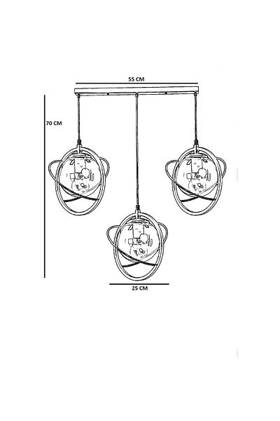 Lumexx NEPAL 3-Piece Black Fume Glass Pendant Lamp Set