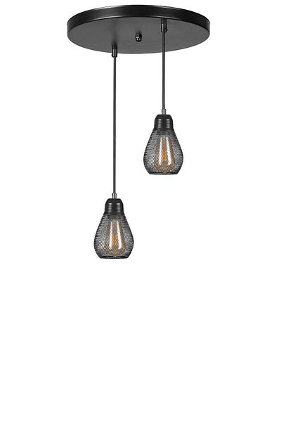 Lumexx Black Bulb Pendant Lamp with 2 Trays