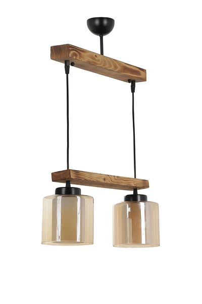 Lumexx David 2-Piece Row - Burnt Honey Glass Pendant Lamp Set