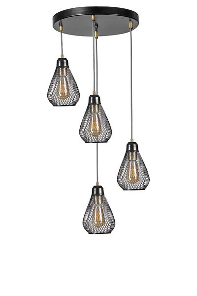 Lumexx ARMUT Set of 4 Black Tray Pendant Lamp