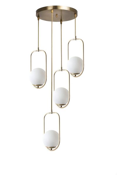 Lumexx White Glass Ahu Antique Pendant Lamp with 4 Trays