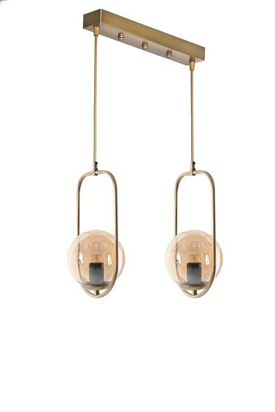 Lumexx Ahu 2 Row - Honey Glass Antique Pendant Lamp