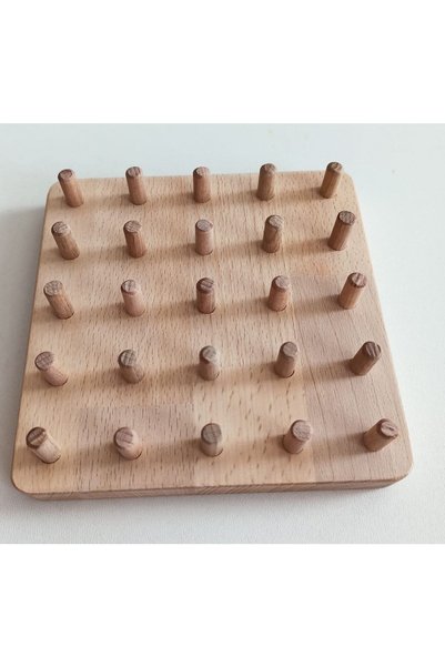 Moccotoys Montessori Geoboard Geometri Oyunu Toddler 5x5 (EĞİTİCİ KARTLI)