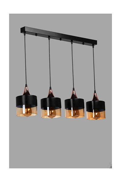Lumexx Sahra Black Pendant Lamp - Set of 4 in a Row