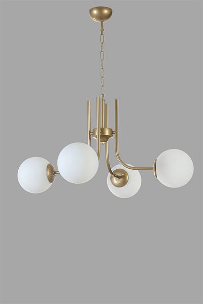 Lumexx NEVADA 4-Piece White Glass Antique Chandelier Set