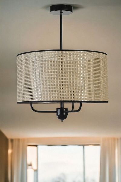 Lumexx With Honeycomb Lampshade - 3-Piece Pendant Chandelier Set