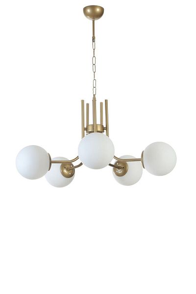 Lumexx Nevada 5-Piece White Glass Antique Chandelier Set