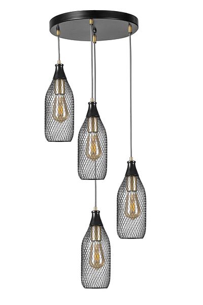 Lumexx RIO Set of 4 Black Tray Pendant Lamp