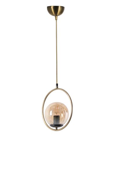 Lumexx Single Ring Honey Glass Antique Pendant Lamp