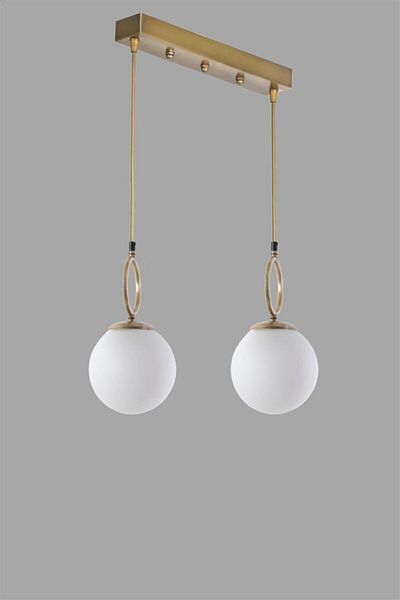 Lumexx Morino 2-Piece White Glass Pendant Lamp Set