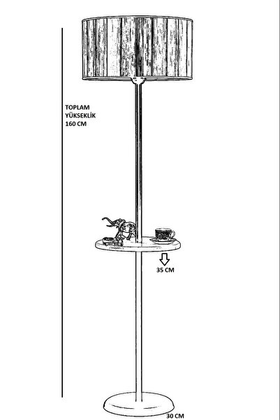 Lumexx MERCAN ESKİTME SEHPALI SİLİNDİR RENKLİ LAMBADER