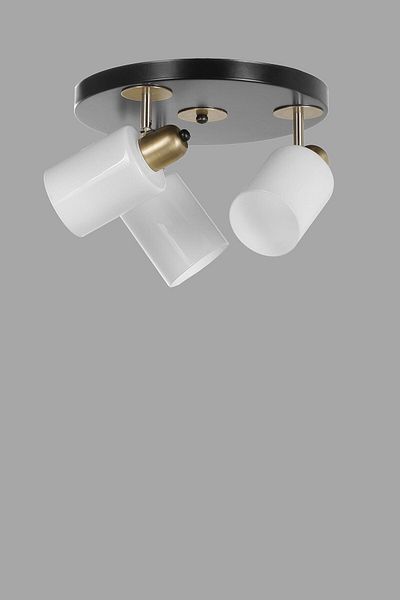 Lumexx Nomi Chandelier - 3 Trays, Black and White Glass