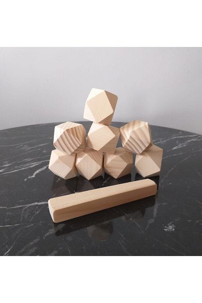 Woodblocks Solid Wood 8-Piece Waldorf Balance Tower