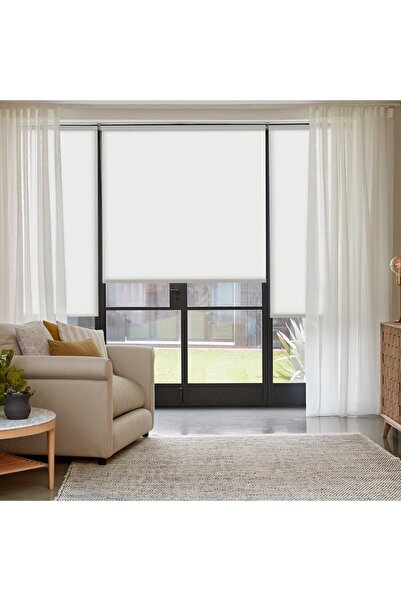 Kidmex Beyaz Stor Perde Etek Dilimsiz