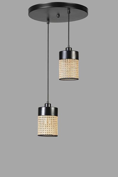 Lumexx ZEUS Set of 2 Black Tray Pendant Lamp