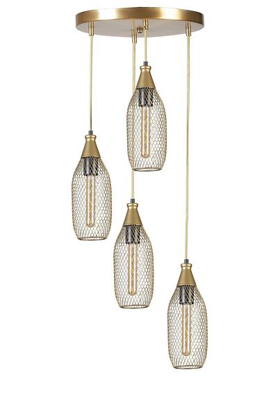 Lumexx RIO Set of 4 Antique Pendant Lamp with Tray