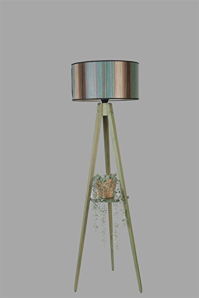 Lumexx SEHBALI TRİPOD YEŞİL LAMBADER SİLİNDİR RENKLİ ABAJURLU