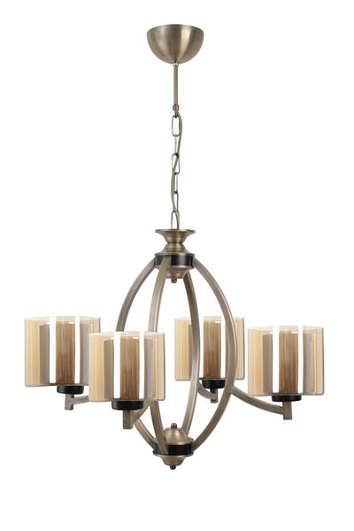Lumexx Paul 4-Piece Antique Chandelier - Honey Glass