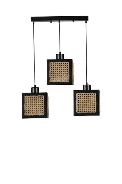 Lumexx KUMSAL 3-Piece Black Ratnan Chandelier Set