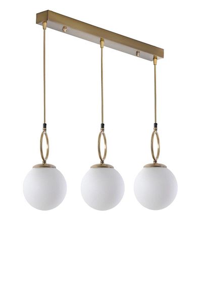 Lumexx Morino White Glass Antique Pendant Lamp Set of 3