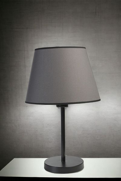 Lumexx Black Pramit Dark Gray Table Lamp with Lampshade