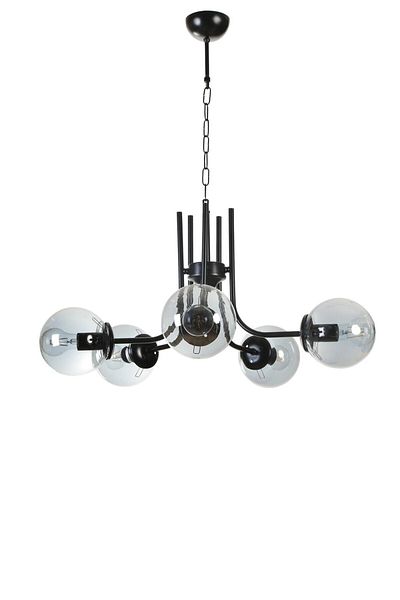 Lumexx NEVADA Set of 5 Black Fume Glass Chandelier