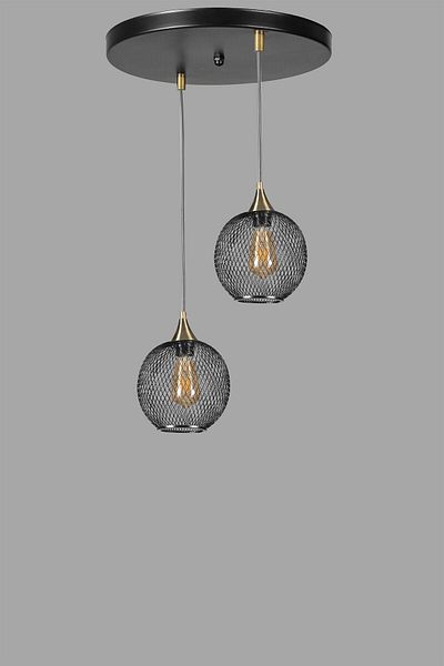 Lumexx JUPITER 2 - Double Pendant Lamp with Black Tray