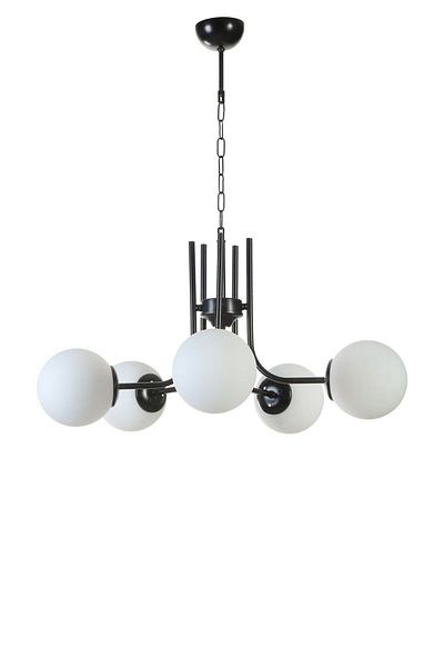 Lumexx NEVADA Set of 5 Black and White Glass Chandelier