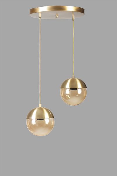 Lumexx Globe Antique with 2 Trays - Honey Glass Pendant Lamp