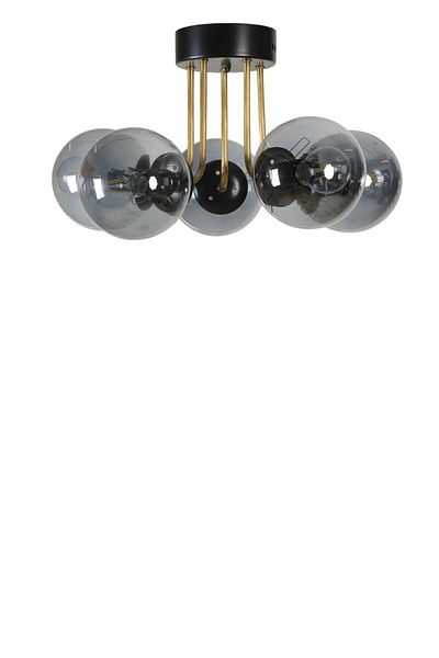 Lumexx PABLO 5-Piece Black Fume Glass Chandelier Set