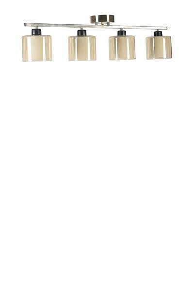 Lumexx New Nomi - 4-Piece Matte Chrome Honey Glass Chandelier Set
