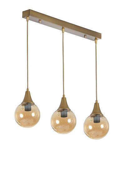 Lumexx AFRA 3 - Row Antique and Honey Glass Pendant Lamp