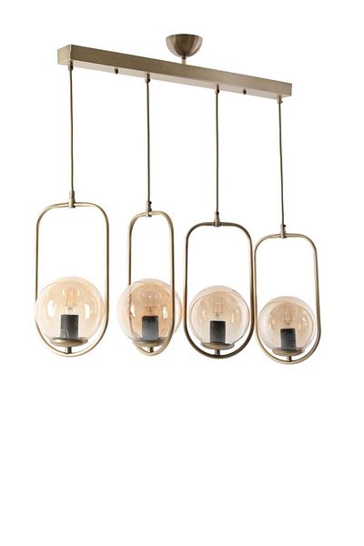 Lumexx Ahu 4 Row - Honey Glass Antique Pendant Lamp