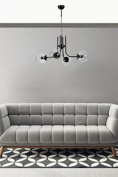 Lumexx NEVADA 4-Piece Black Fume Glass Chandelier Set