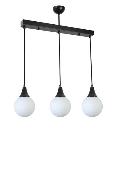 Lumexx AFRA 3 Row Glass Pendant Lamp - Black and White