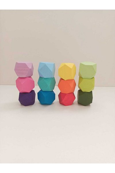 Woodblocks Waldorf Wooden Balance Blocks G12 Set Solid Wood Game