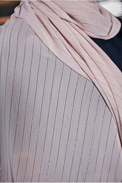 Scarf Διαφανές Glitter Crinkle Chiffon Shawl - Light Powder -