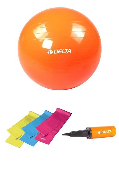 Delta Set of 3 Pilates Ball and Tape Suitable for 170-179 Cm Height Range - Resistance Tire Pump