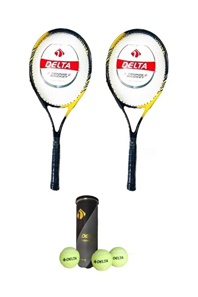 Delta 2 Adet Flame 27 İnç Tek Parça L3 Grip Tenis Raketi + 2 Adet Tenis Çanta...