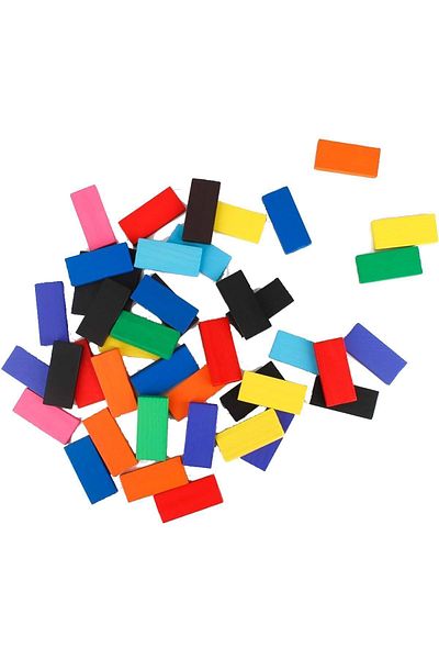 SNR Wooden Domino Stones Colorful Educational Dominoes