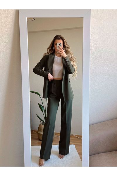 MOCCHI Four Seasons Atlas Fabric Palazzo Women's Suit