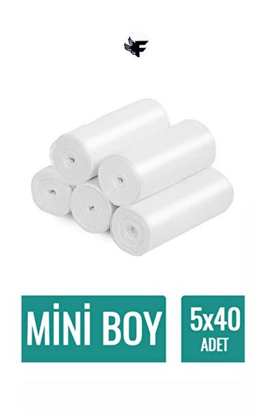 FİGANLAR Small Size Kitchen Bathroom WC Garbage Bag Bag 40x50 Size 40 Pack of 5