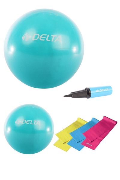 Delta 140-159 Cm Height Range 55 Cm and 25 Cm 2 Pilates Ball 3-piece Pilates Band - Pump 6-piece Set