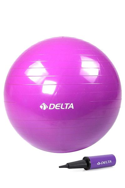 Delta 65 Cm Deluxe - Purple Pilates Ball and Pump Set in 169 Cm Length