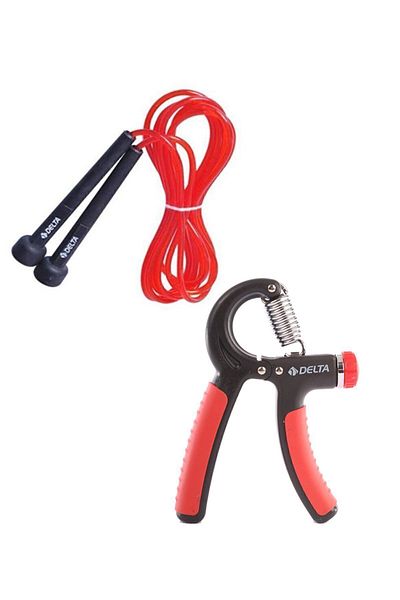 Delta 5-60 Kg Hardness Adjustable Resistance Hand Spring & Length Adjustable Jump Rope