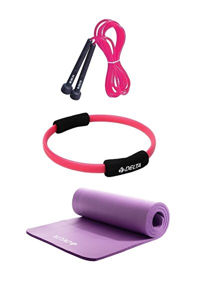 Delta Комплект въжета за пилатес 10 мм, обръч за пилатес 35 см