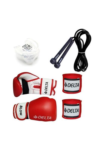 Delta Awo Boxing Set (Boxing Gloves - Hand Bandage - Jump Rope - Mouthguard)