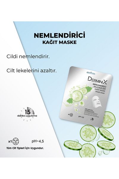 Derminix Facial Sheet Mask with Moisturizing Cucumber Extract