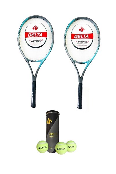 Delta 2 Adet Flame 27 İnç Tek Parça L1 Grip Tenis Raketi + 2 Adet Tenis Çanta...